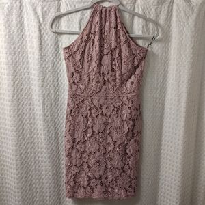 MISSGUIDED Lilac Lace Backless Mini Dress Size 4